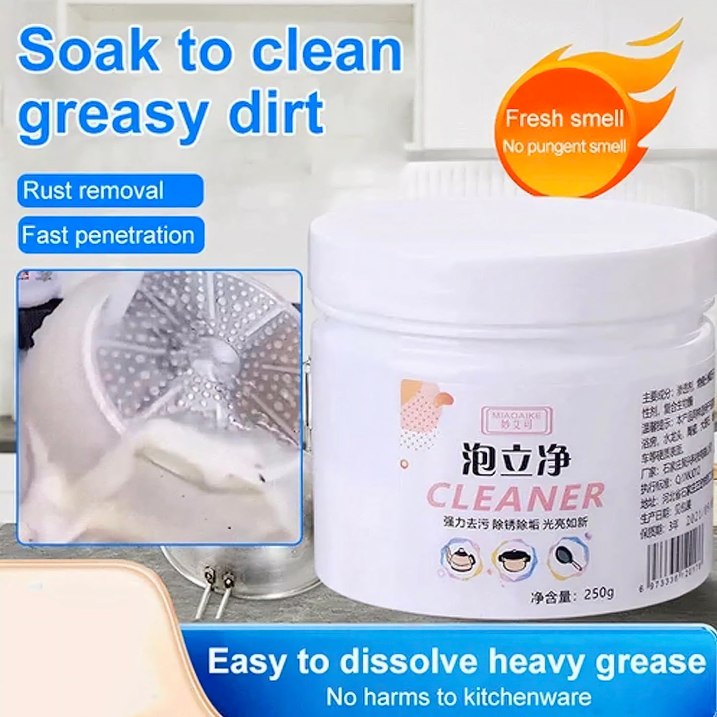 Multi-Purpose Cleaning Powder – Stainless Steel, Pots & Pan Cleaner (250g)