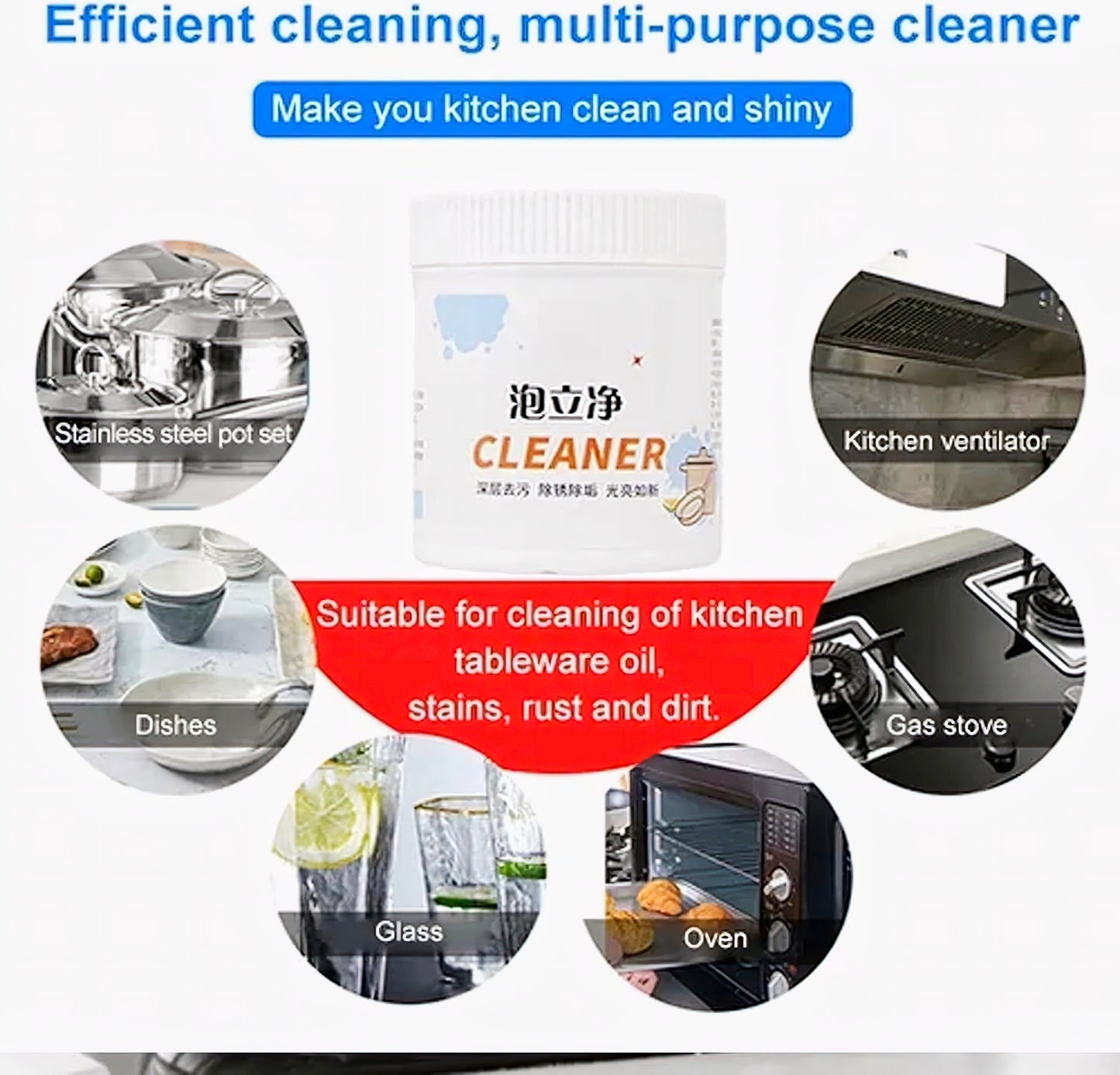 Multi-Purpose Cleaning Powder – Stainless Steel, Pots & Pan Cleaner (250g)