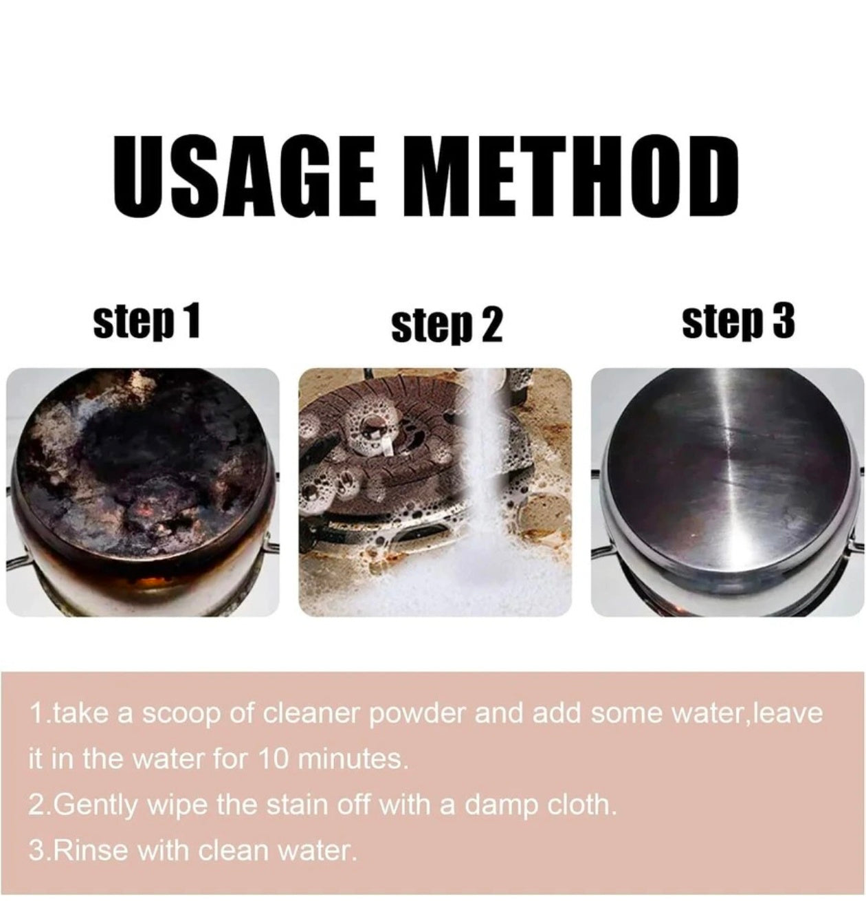 Multi-Purpose Cleaning Powder – Stainless Steel, Pots & Pan Cleaner (250g)